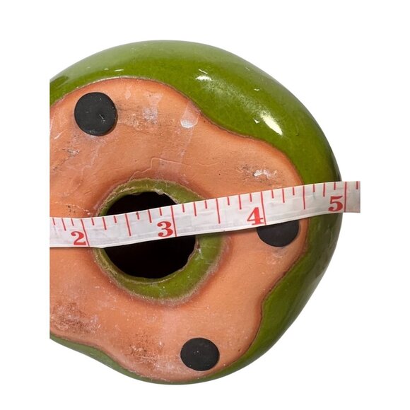 Set Of 2 Pear-Shaped Ceramic Figurines 7" Bright Green & Red Fruit Cottage Core - Picture 7 of 7